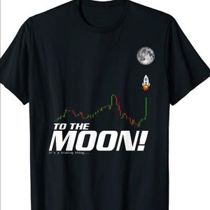 Black Crypto tshirt - to the moon cryptocurrency womens large